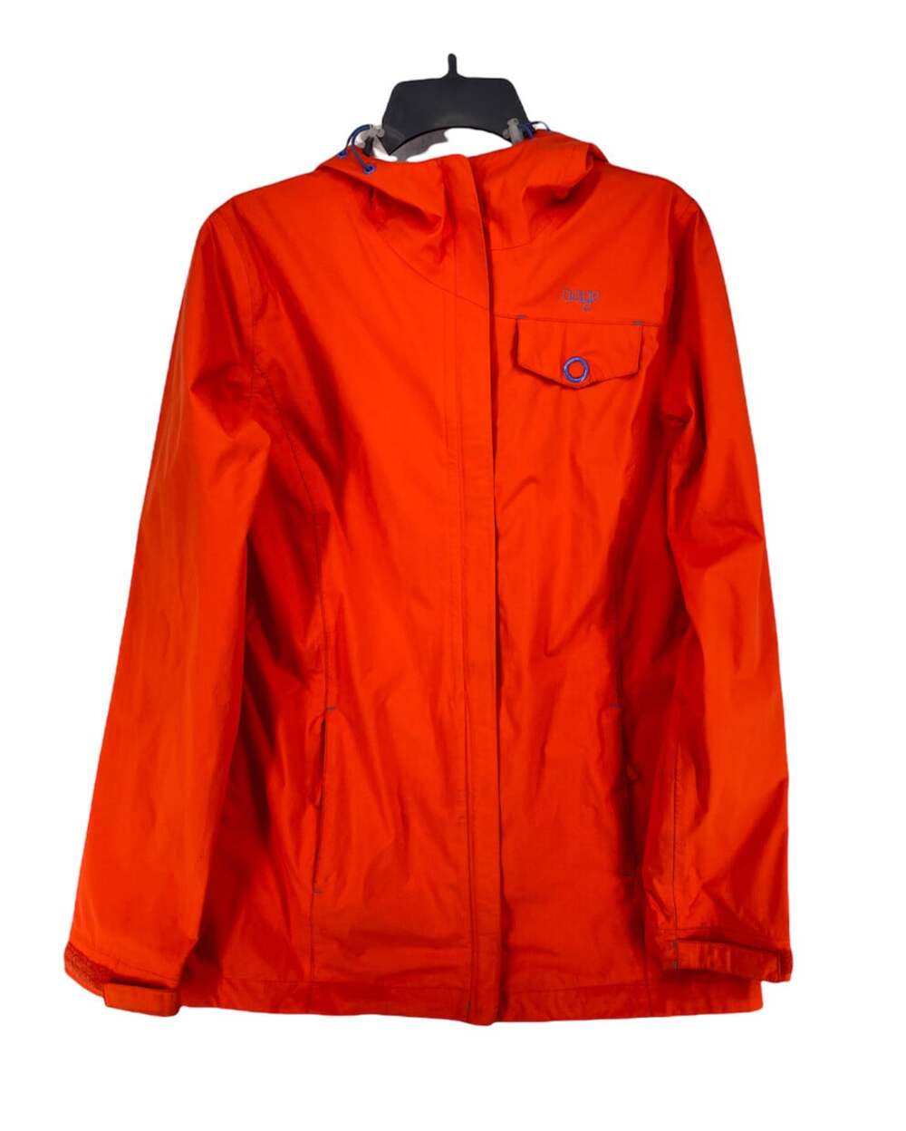 Orage Women’s Medium Full Zip Orange Nylon Hooded Rain Jacket
